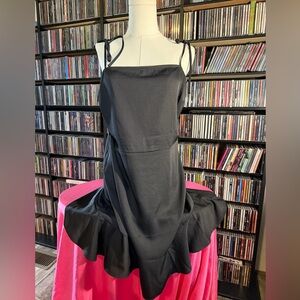 Express Strapless Black Dress with Tie Straps